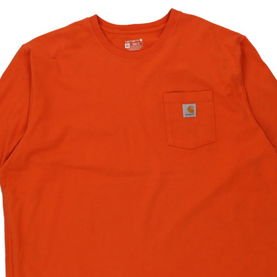 Pre-Loved orange Carhartt T-Shirt - mens xxx-large