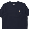 Pre-Loved navy Carhartt T-Shirt - mens large