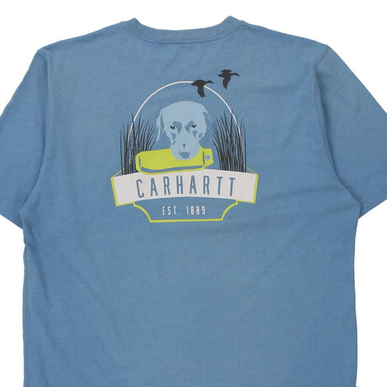 Pre-Loved blue Carhartt T-Shirt - mens large