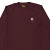 Pre-Loved burgundy Carhartt Long Sleeve T-Shirt - mens xx-large