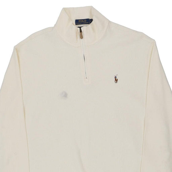 Vintage white Ralph Lauren 1/4 Zip - mens large