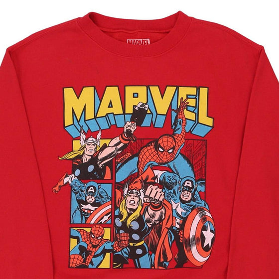 Vintage red Age 13-14 Marvel Sweatshirt - boys medium