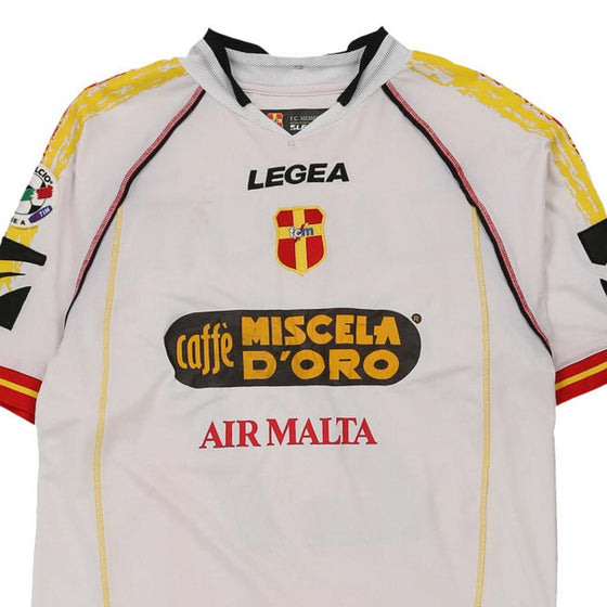 Vintage white A.C.R Messina Legea Football Shirt - mens x-large