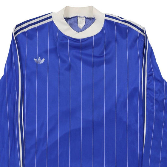 Vintage blue 1970s Adidas Football Shirt - mens medium