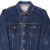 Vintage dark wash Cotton Belt Denim Jacket - mens medium