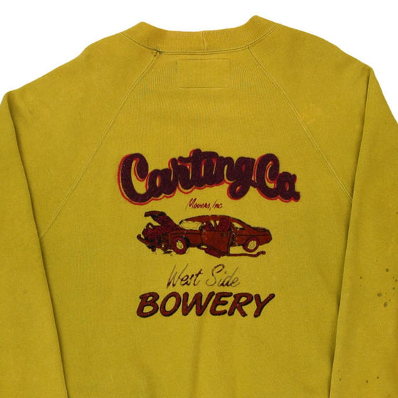 Vintage yellow Carting Co West Side Bowery Bowery Cardigan - mens medium