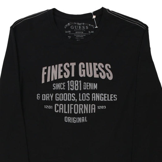 Vintage black Guess Long Sleeve T-Shirt - mens medium