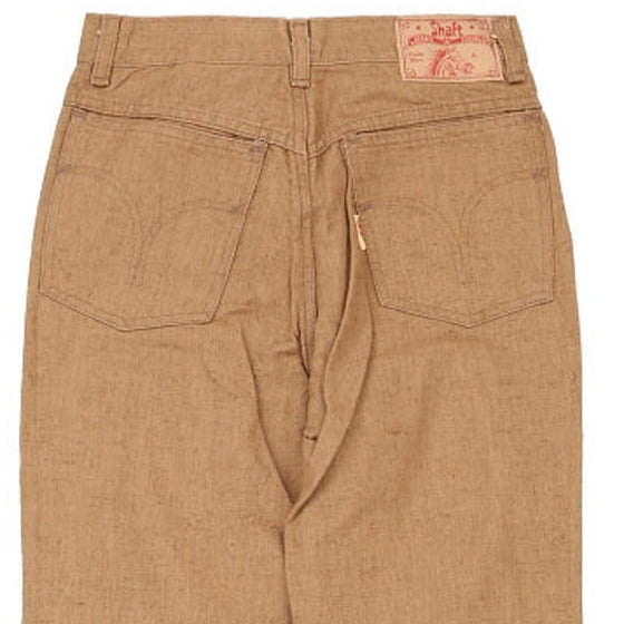 Shaft Trousers - 26W UK 6 Brown Linen Blend