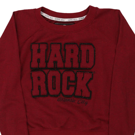 Vintage burgundy Age 8-10 Atlantic City Hard Rock Cafe Sweatshirt - boys x-small