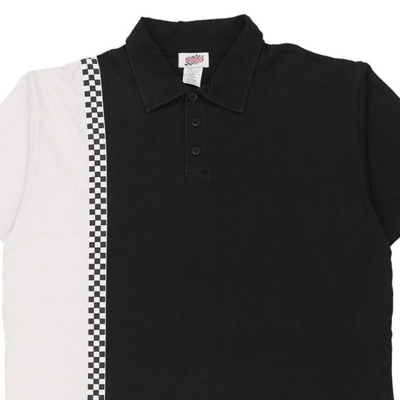 Vintage black & white Race Racewear Polo Shirt - mens xx-large