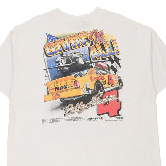 Vintage white Bobby Hamilton Chase Authentics T-Shirt - mens x-large