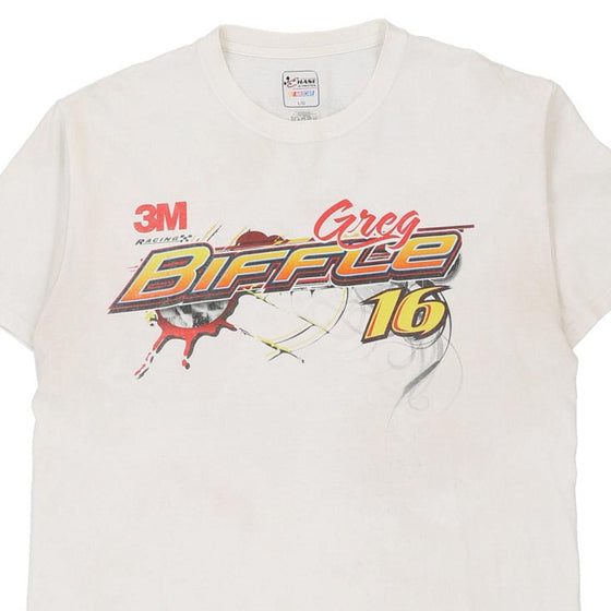 Vintage white Greg Biffle Chase Authentics T-Shirt - mens medium