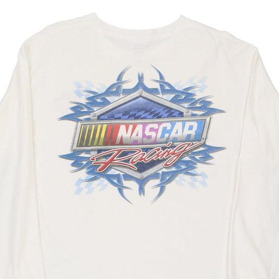 Vintage white Nascar T-Shirt - womens large