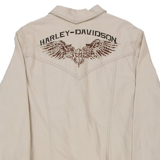 Vintage beige Harley Davidson Jacket - womens xx-large