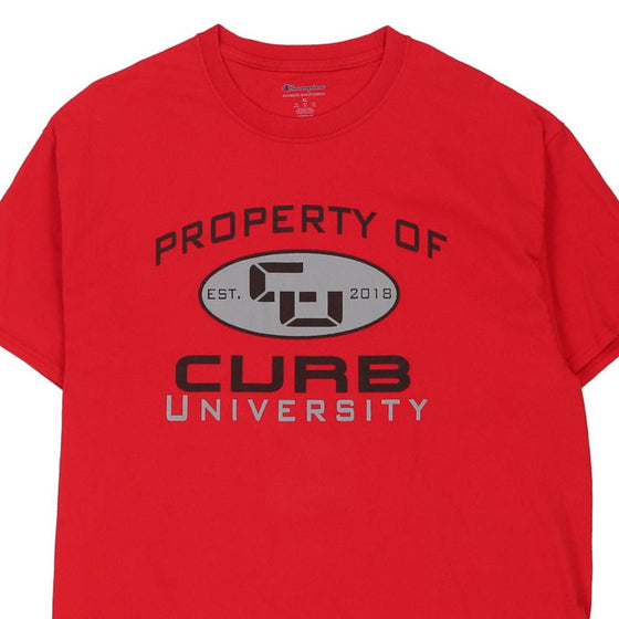 Vintage red Curb University Champion T-Shirt - mens x-large