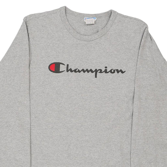 Vintage grey Champion Long Sleeve T-Shirt - mens medium