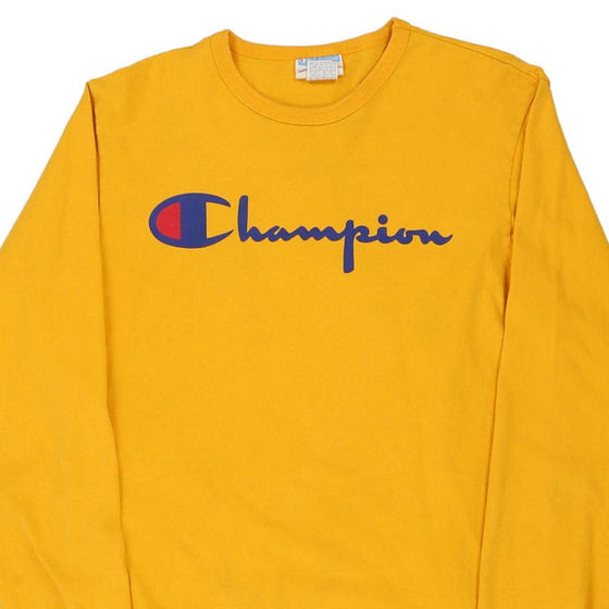 Vintage yellow Champion Long Sleeve T-Shirt - mens large