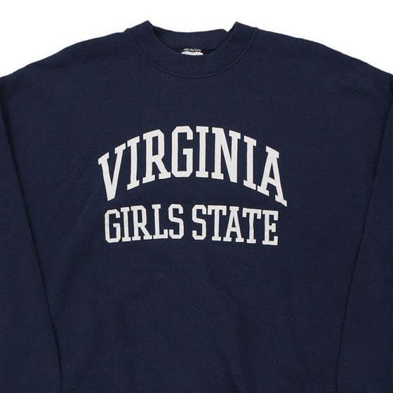 Vintage navy Virginia Girls State Fruit Of The Loom Sweatshirt - mens x-large