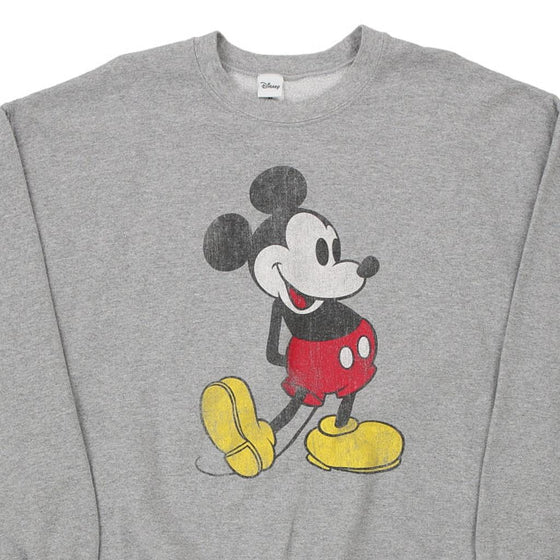 Vintage grey Mickey Mouse Disney Sweatshirt - mens x-large