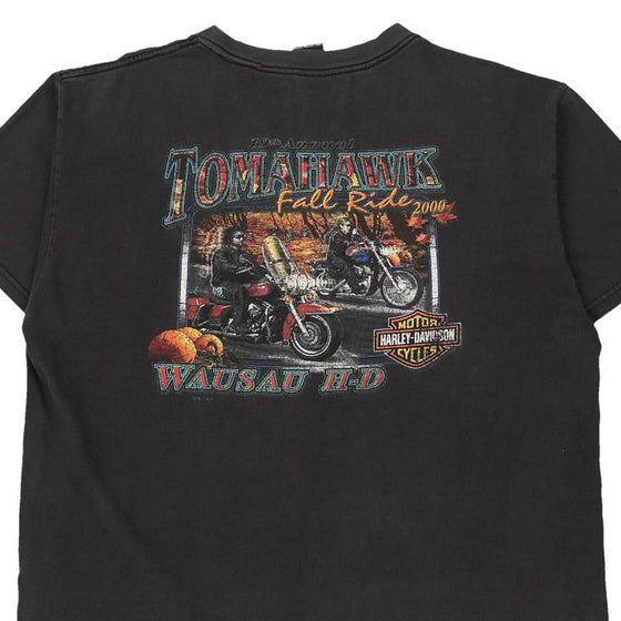 Vintage black Tomahawk, Wisconsin Harley Davidson T-Shirt - mens x-large