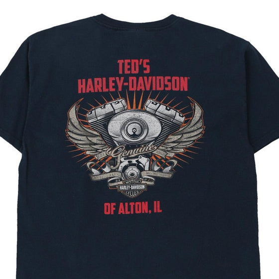 Vintage navy Alton, Illinois Harley Davidson T-Shirt - mens medium