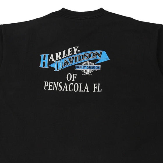 Vintage black Pensacola, Illinois Harley Davidson T-Shirt - mens xx-large