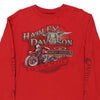 Vintage red Shawano County, Wisconsin Harley Davidson Long Sleeve T-Shirt - mens large