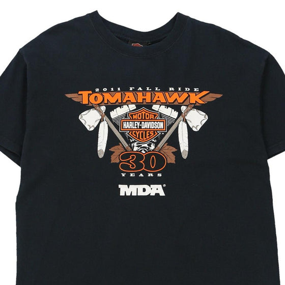 Vintage black Tomahawk, Wisconsin Harley Davidson T-Shirt - mens large