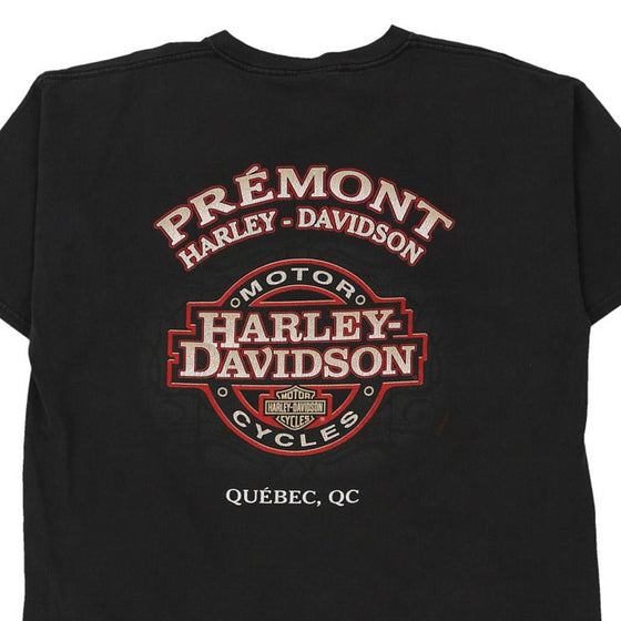 Vintage black Quebec City, Quebec Harley Davidson T-Shirt - mens x-large