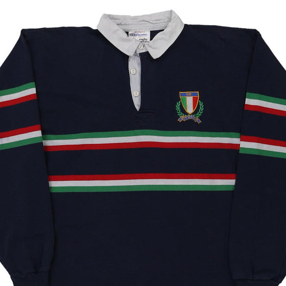 Vintage navy Made in USA Italy Halbro Rugby Shirt - mens x-large