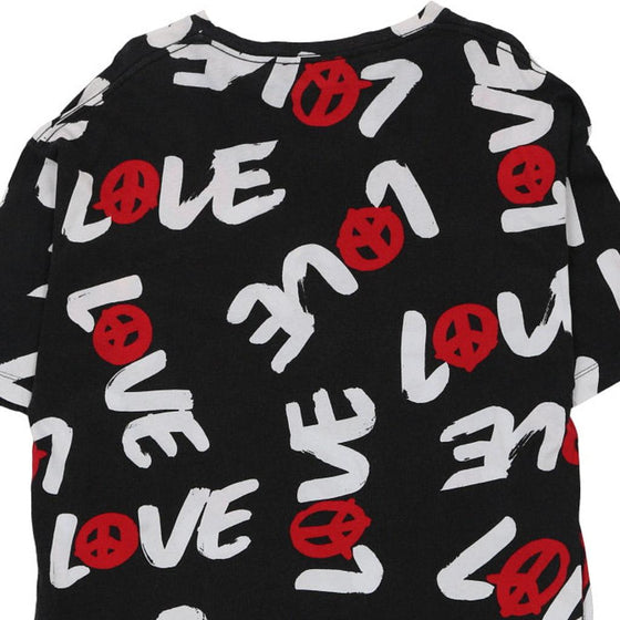 Love Moschino Graphic T-Shirt - Medium Black Cotton