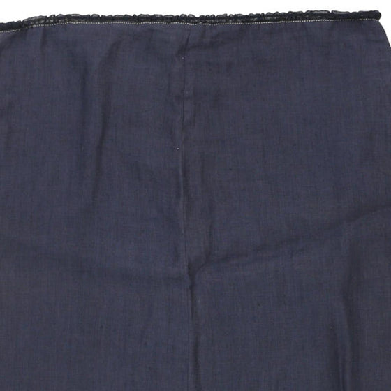 Fendissime Mini Skirt - 32W UK 12 Blue Linen Blend