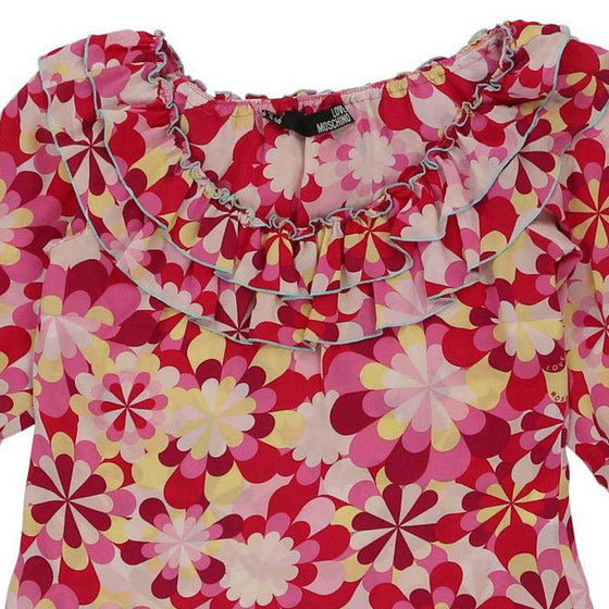 Love Moschino Floral Blouse - Small Red Silk