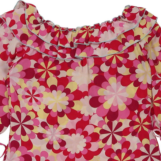 Love Moschino Floral Blouse - Small Red Silk