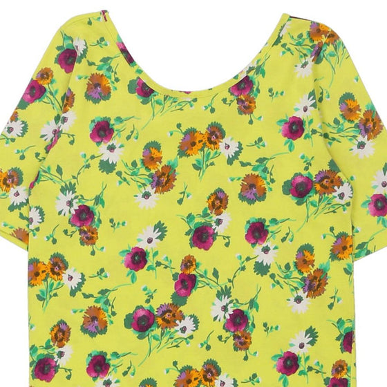 Best Company Floral T-Shirt - Small Yellow Cotton