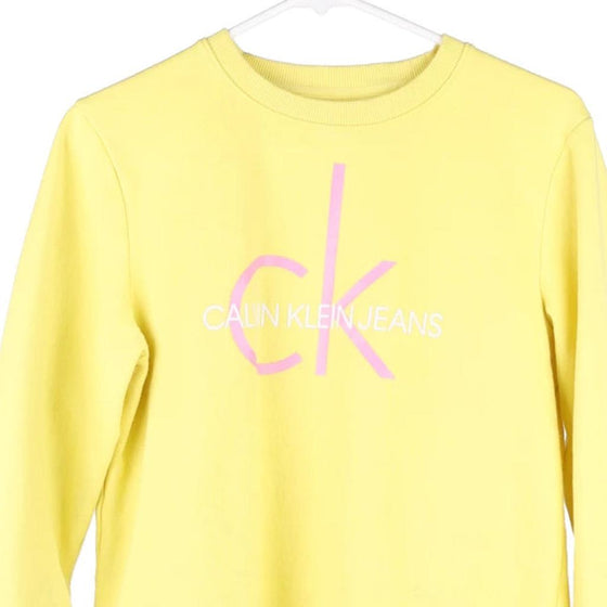 Vintage yellow Calvin Klein Sweatshirt - womens medium