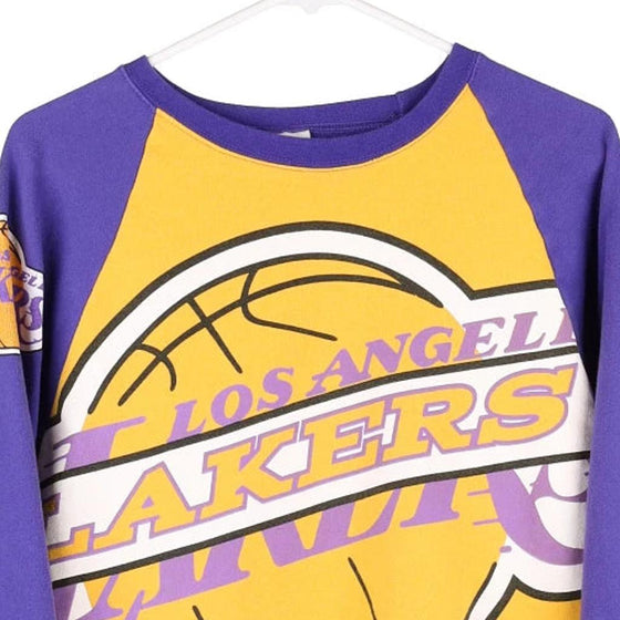 Vintage block colour Lakers Hardwood Classics Nba Sweatshirt - womens large