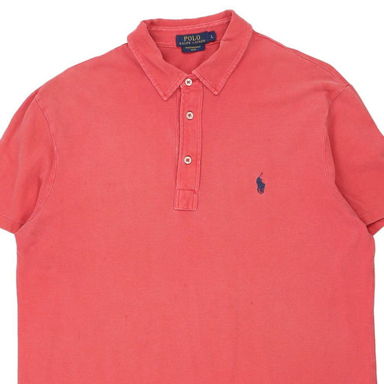 Vintage pink Featherweight Mesh Ralph Lauren Polo Shirt - mens large