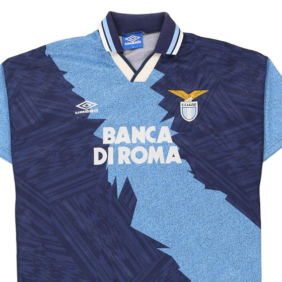 Vintage blue 1994-96 SS Lazio Away Umbro Football Shirt - mens x-large