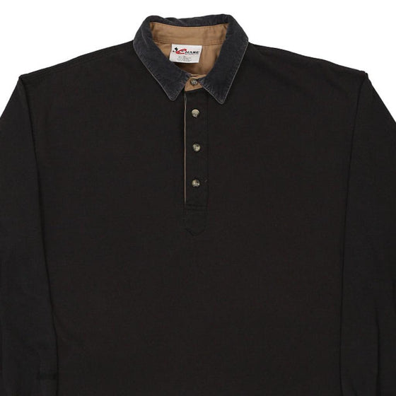 Vintage black Chase Authentics Long Sleeve Polo Shirt - mens x-large