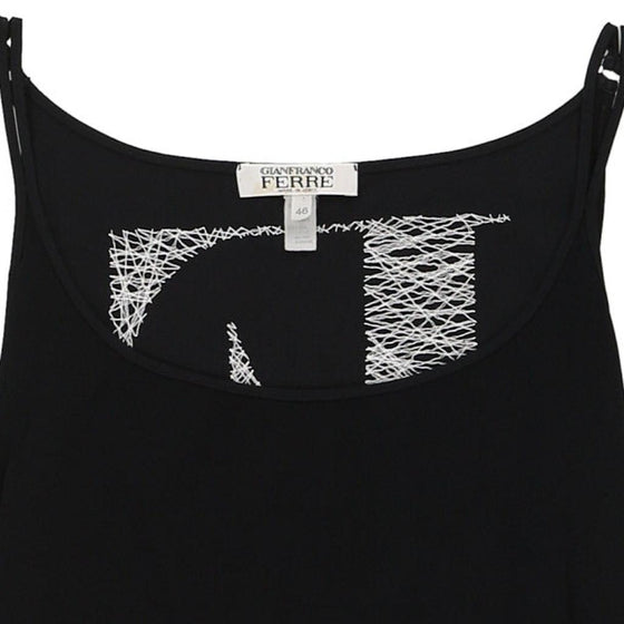 Gianfranco Ferre Cropped Cami Top - Large Black Nylon