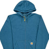 Carhartt Oversized Zip Up - Small Turquoise Cotton Blend