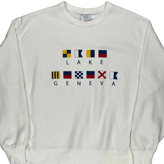 Lake Geneva Champion Sweatshirt - XL White Cotton