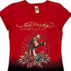 Love Kills Slowly Ed Hardy Graphic T-Shirt - Small Red Cotton