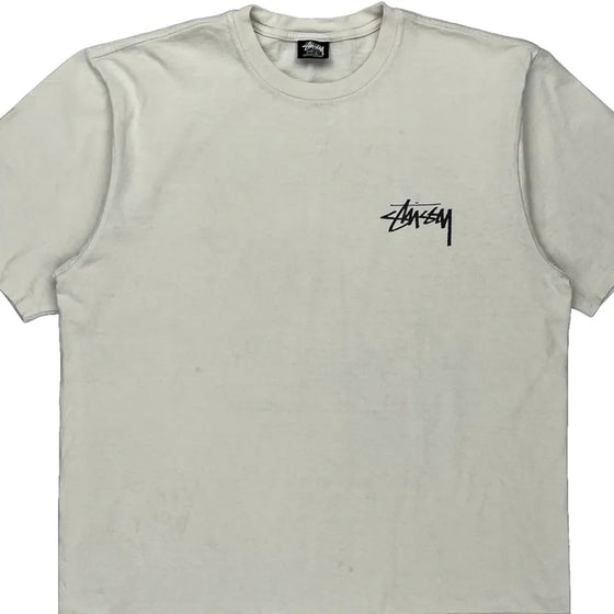 Dice Graphic Stussy T-Shirt - Large White Cotton