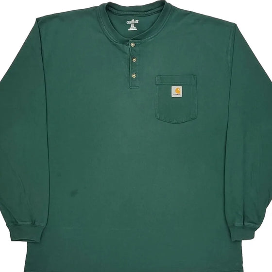 Carhartt Long Sleeve T-Shirt - XL Green Cotton