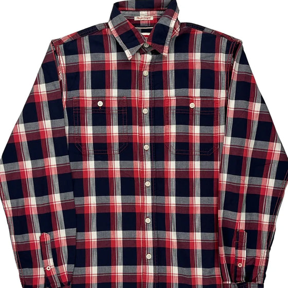 Wrangler Checked Shirt - Medium Red Cotton Blend