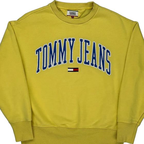 Tommy Jeans Graphic Sweatshirt - Medium Yellow Cotton