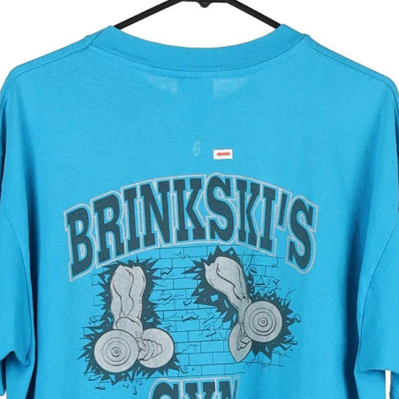 Vintage blue Brinkskis Gym Hanes T-Shirt - mens x-large