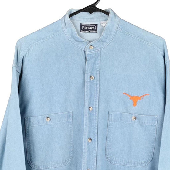 Vintage blue Texas Longhorns Vantage Denim Shirt - mens medium